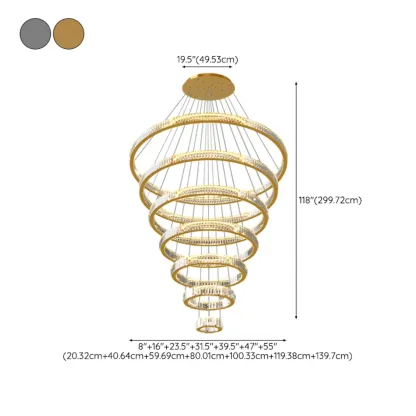 Gold Spiral Crystal Glass Modern Linear Chandelier Image - 25