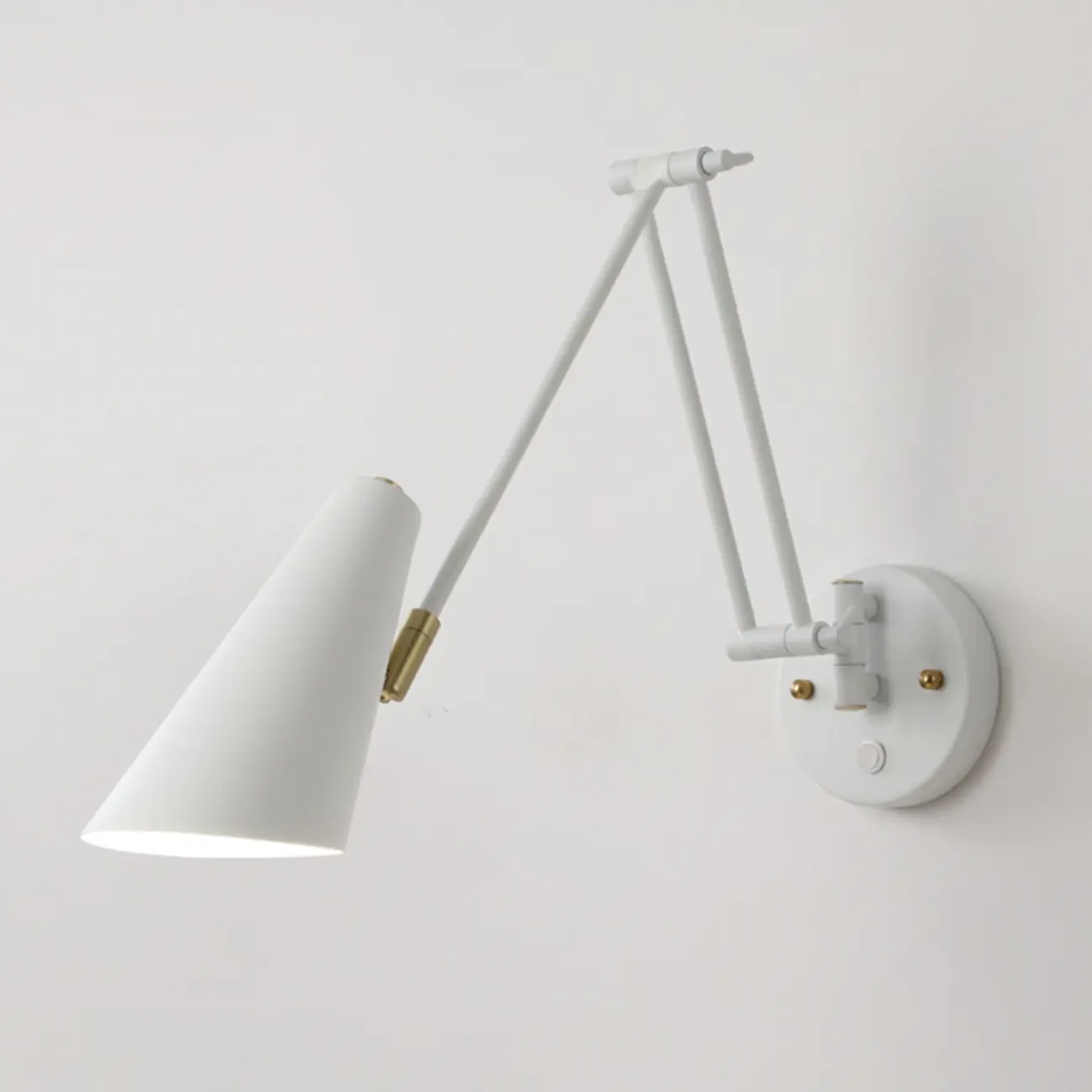 Modern White Metal Adjustable Swing Arm Wall Light Image - 3 | homeyfad
