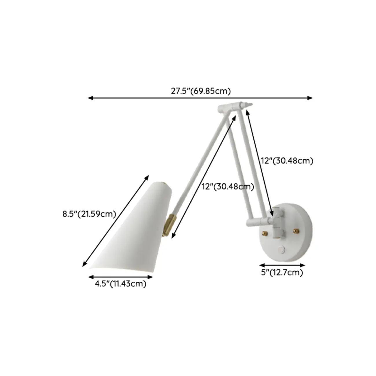 Modern White Metal Adjustable Swing Arm Wall Light Image - 9 | homeyfad