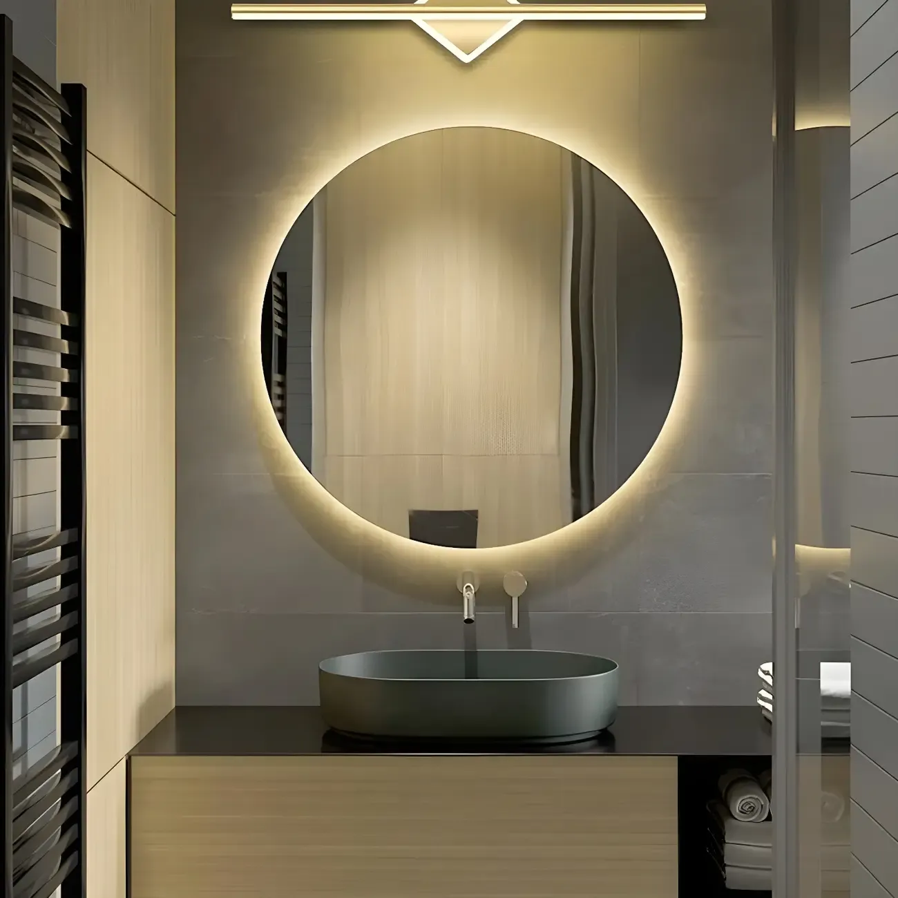 Gold 2-Light Geometric Residential Metal Vanity Light Image - 3