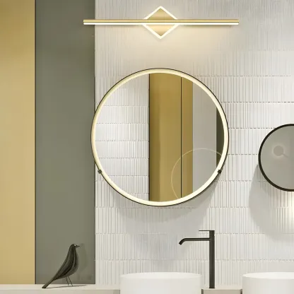 Gold 2-Light Geometric Residential Metal Vanity Light Image - 2