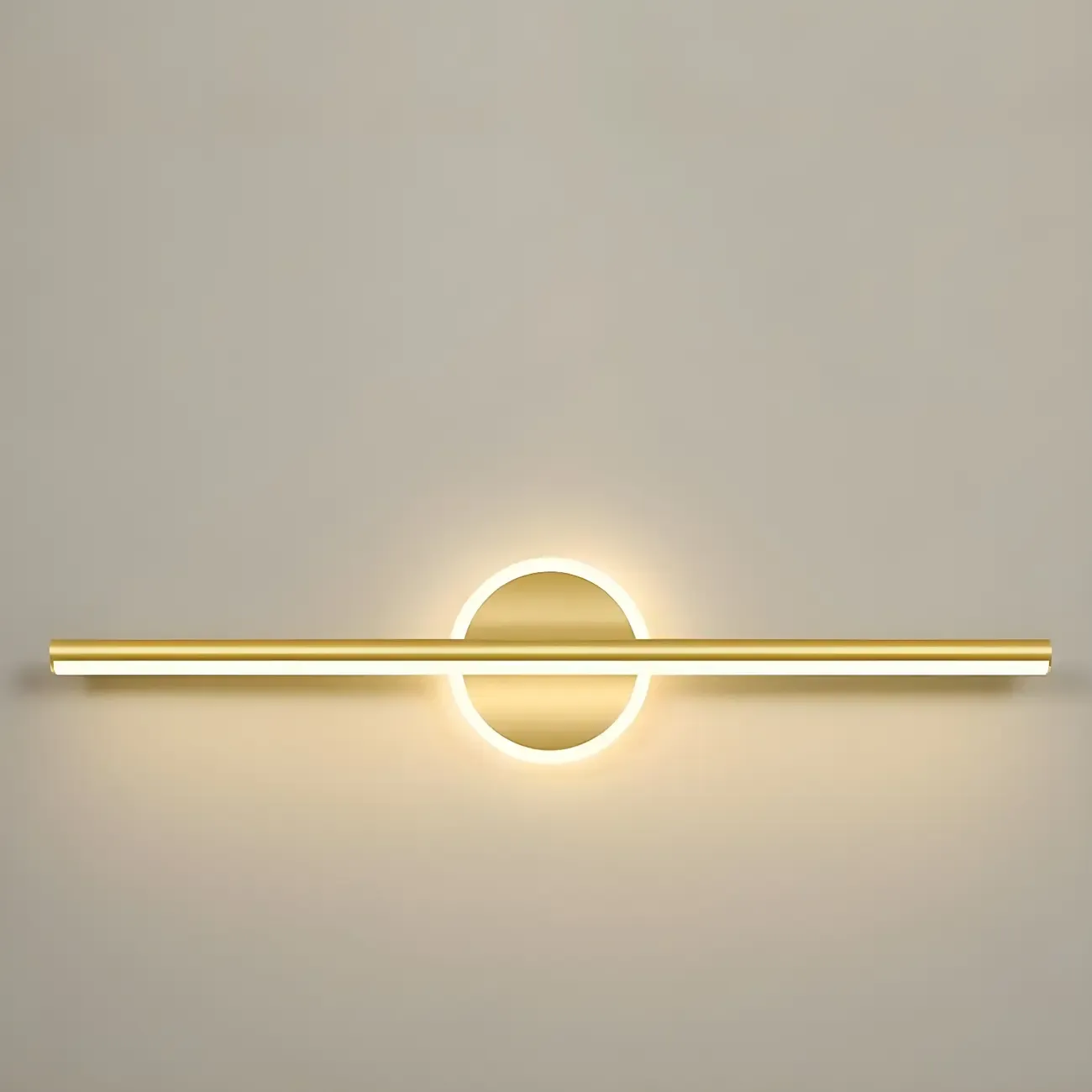 Gold 2-Light Geometric Residential Metal Vanity Light Image - 18