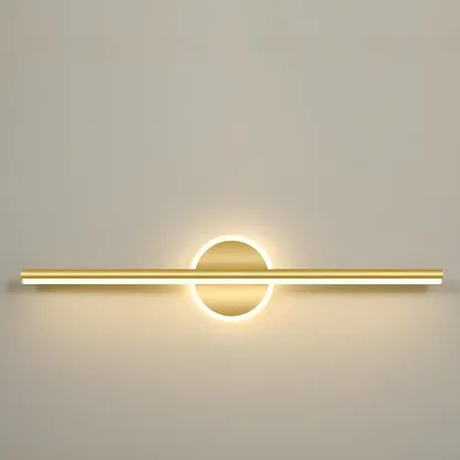 Gold 2-Light Geometric Residential Metal Vanity Light Image - 18