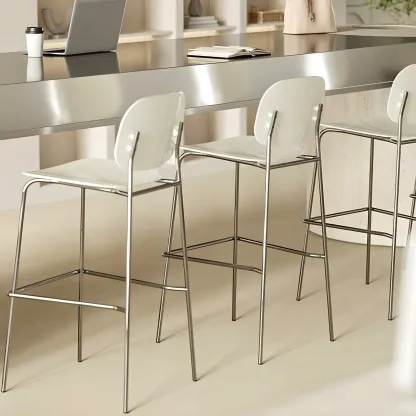 Modern Metal Counter Height Acrylic Bar Stools Image - 7