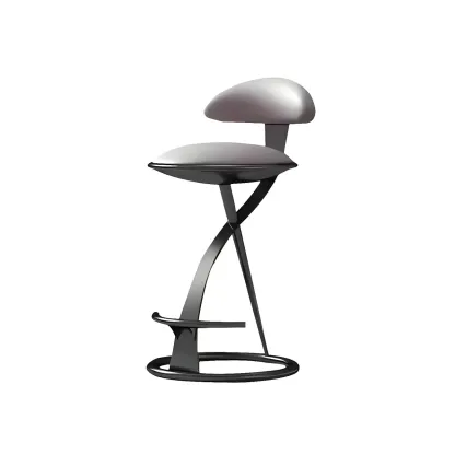 Luxury Gold Metal Frame Sleek Beige Leather Bar Stool Image - 8