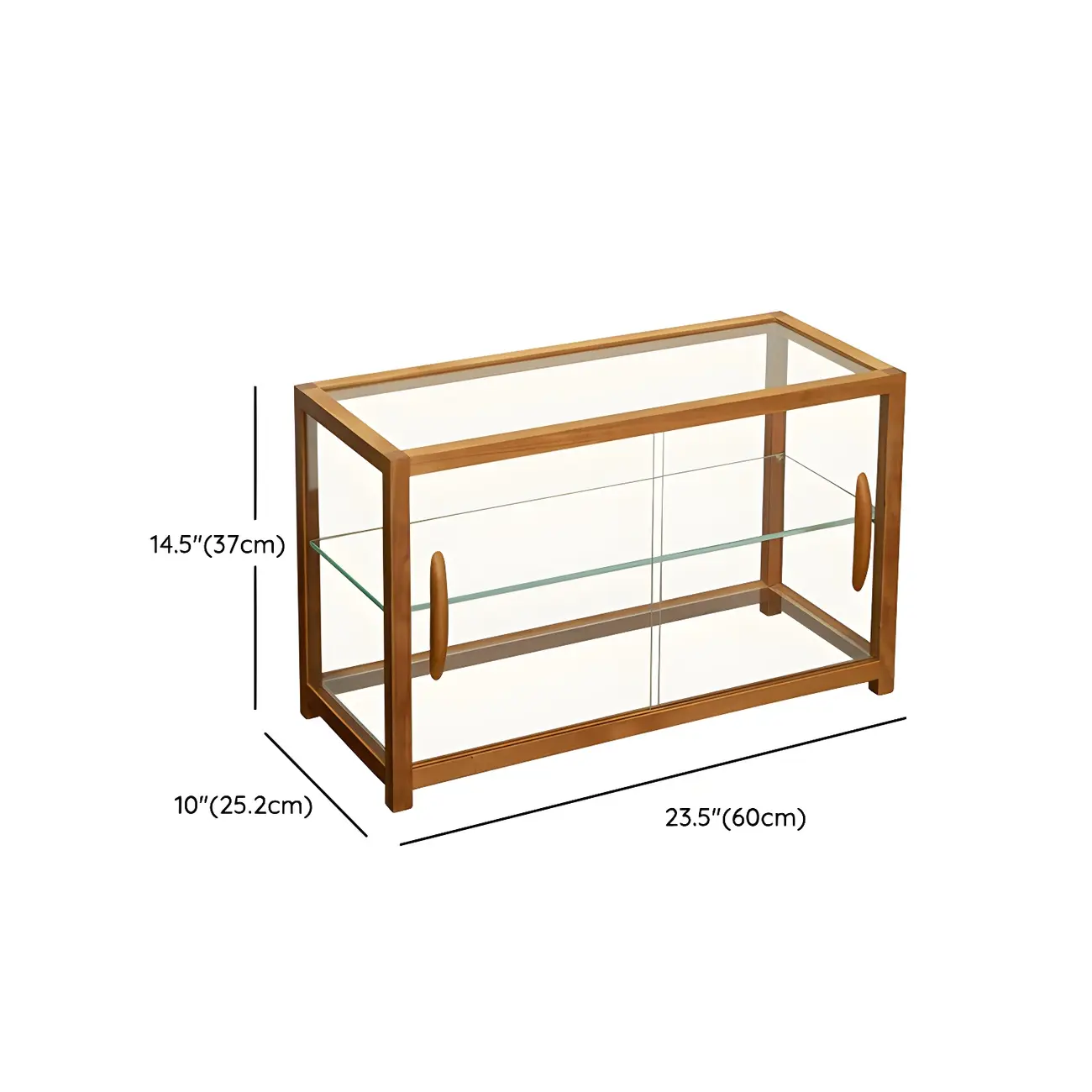 Elegant Wooden Table Top Curio Cabinet with Sliding Doors Image - 12 | homeyfad