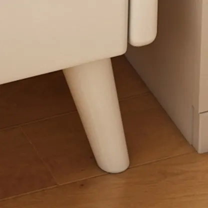 Narrow White Wood 2 Shelves Nightstand Image - 13