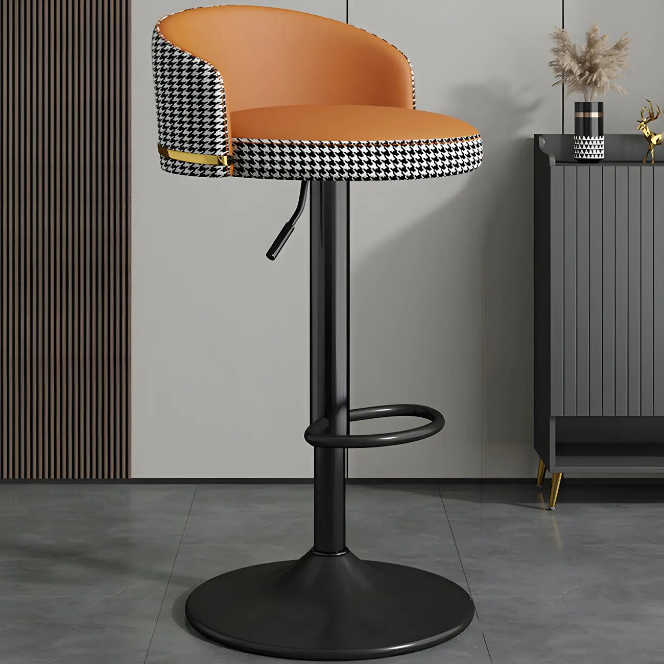 Modern Faux Leather Adjustable Luxury Bar Stool | homeyfad