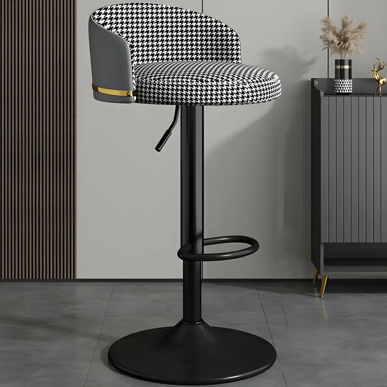 Modern Faux Leather Adjustable Luxury Bar Stool