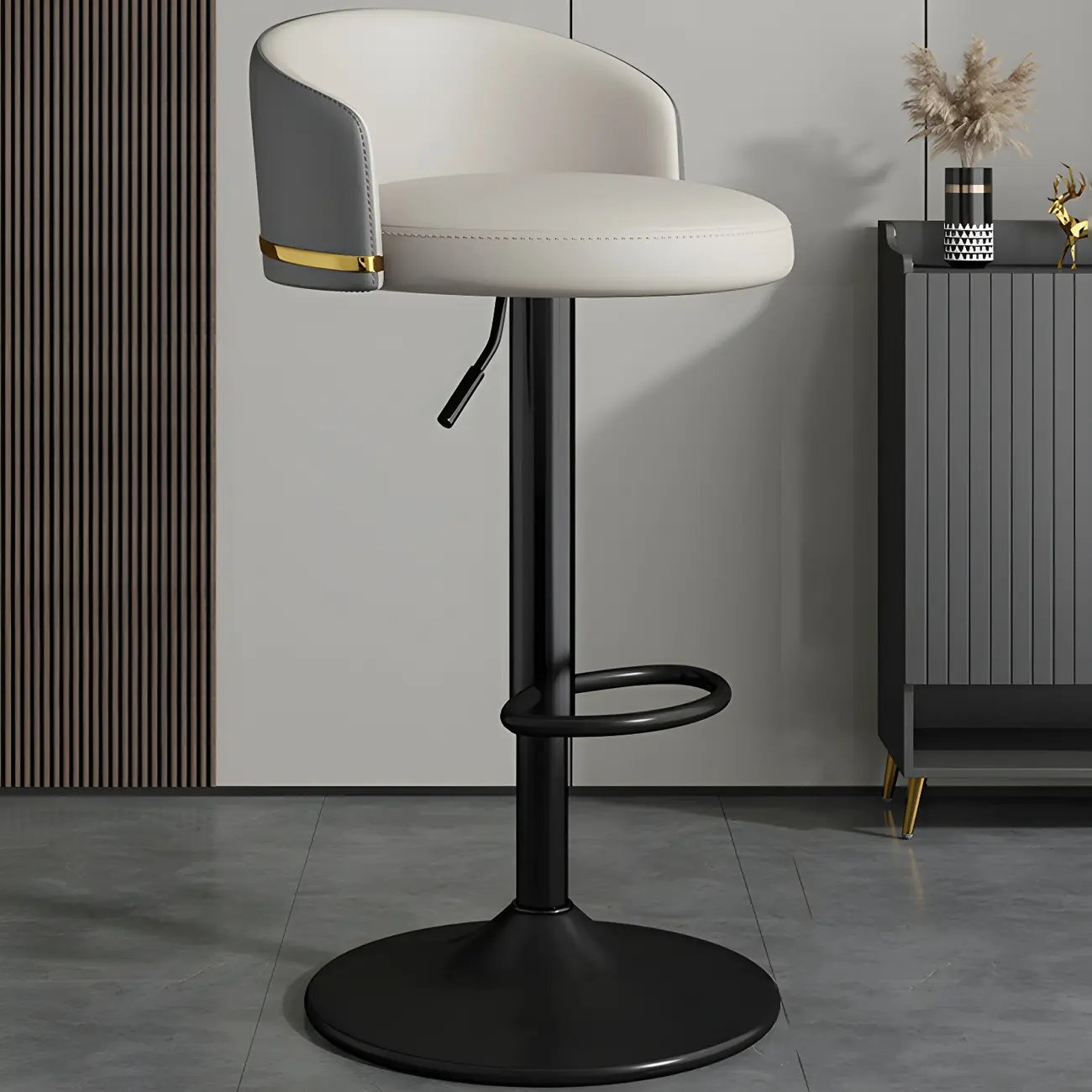 Modern Faux Leather Adjustable Luxury Bar Stool | homeyfad