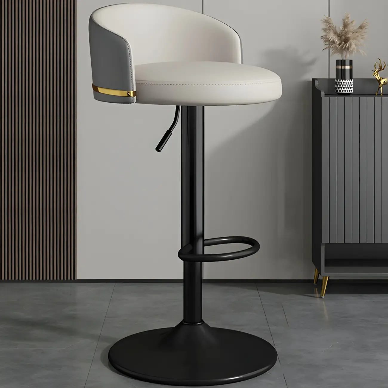 Modern Faux Leather Adjustable Luxury Bar Stool