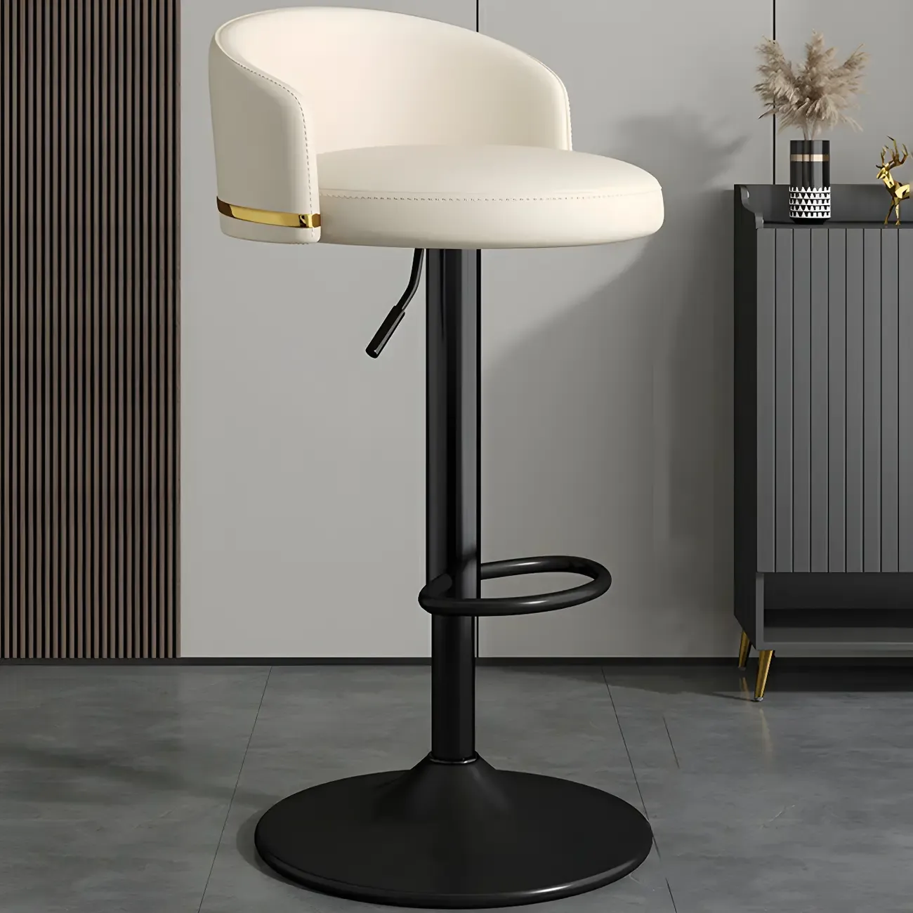 Modern Faux Leather Adjustable Luxury Bar Stool