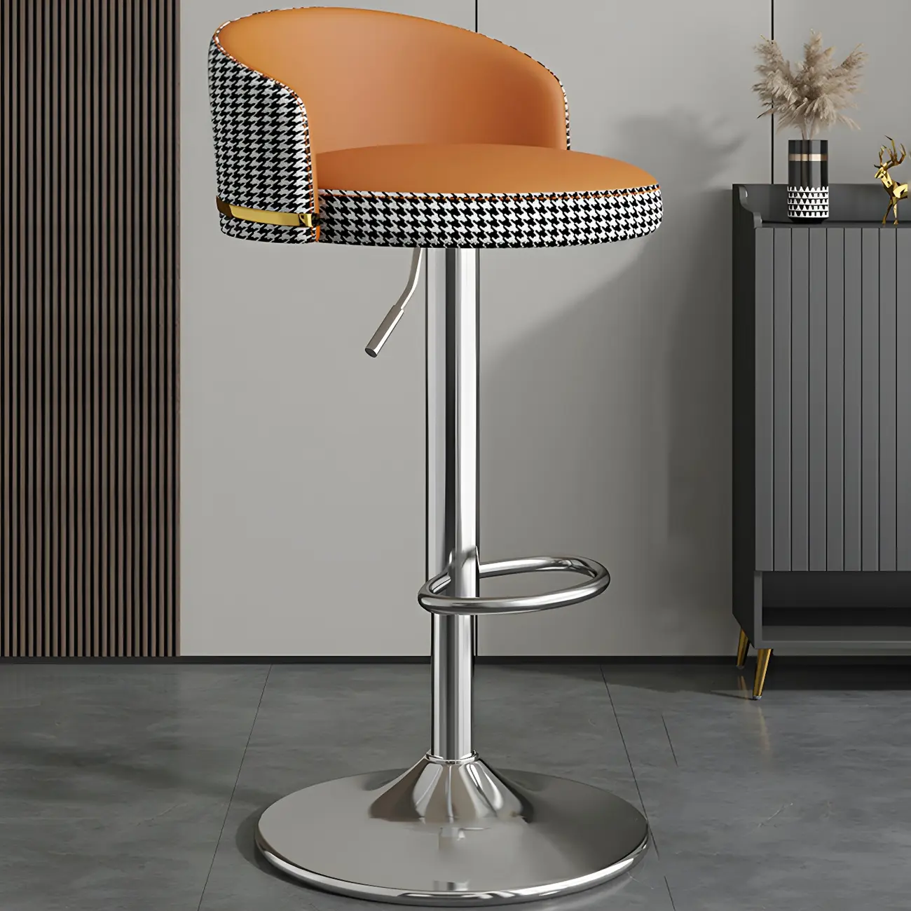 Modern Faux Leather Adjustable Luxury Bar Stool | homeyfad