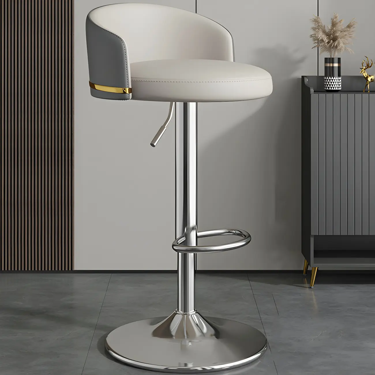 Modern Faux Leather Adjustable Luxury Bar Stool | homeyfad
