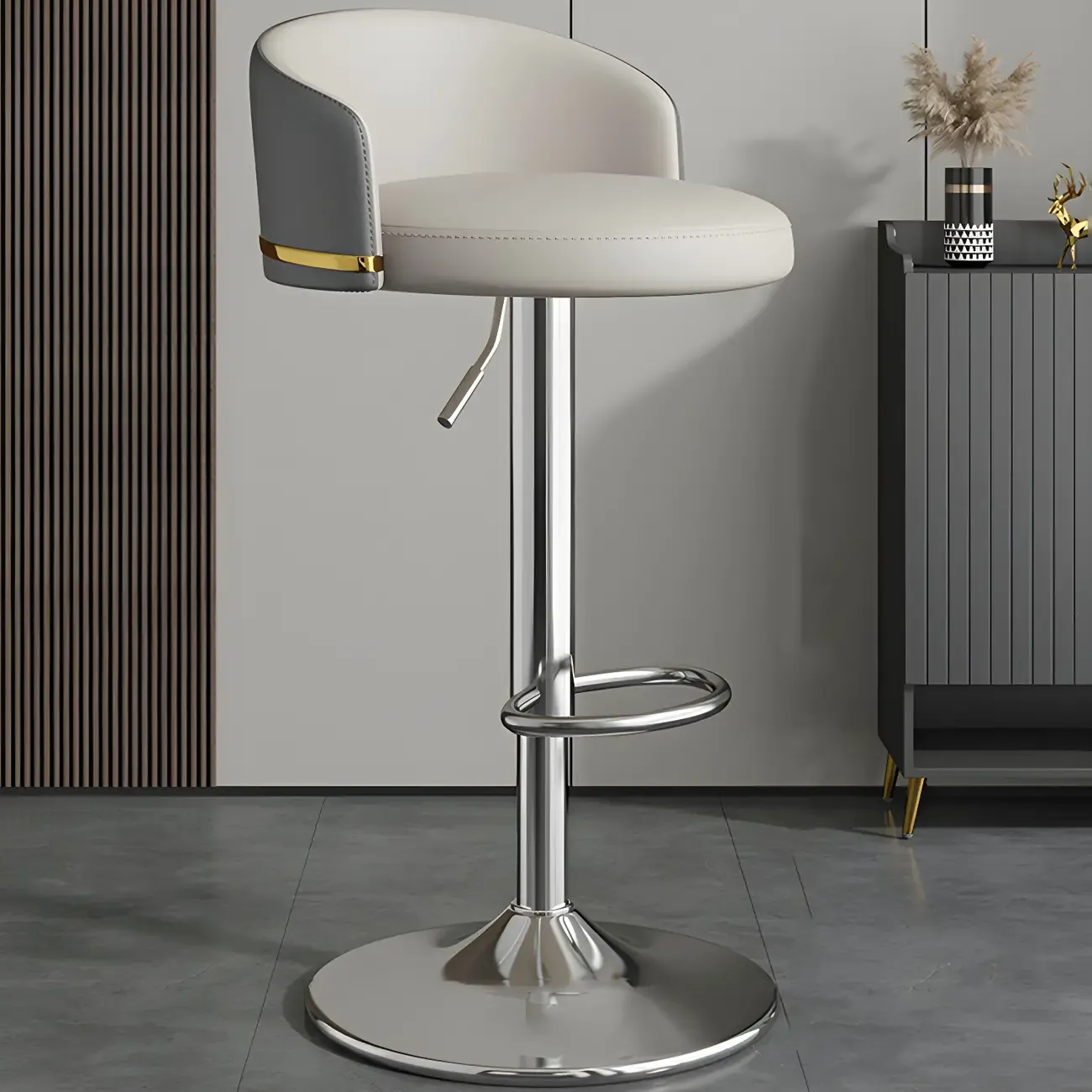 Modern Faux Leather Adjustable Luxury Bar Stool