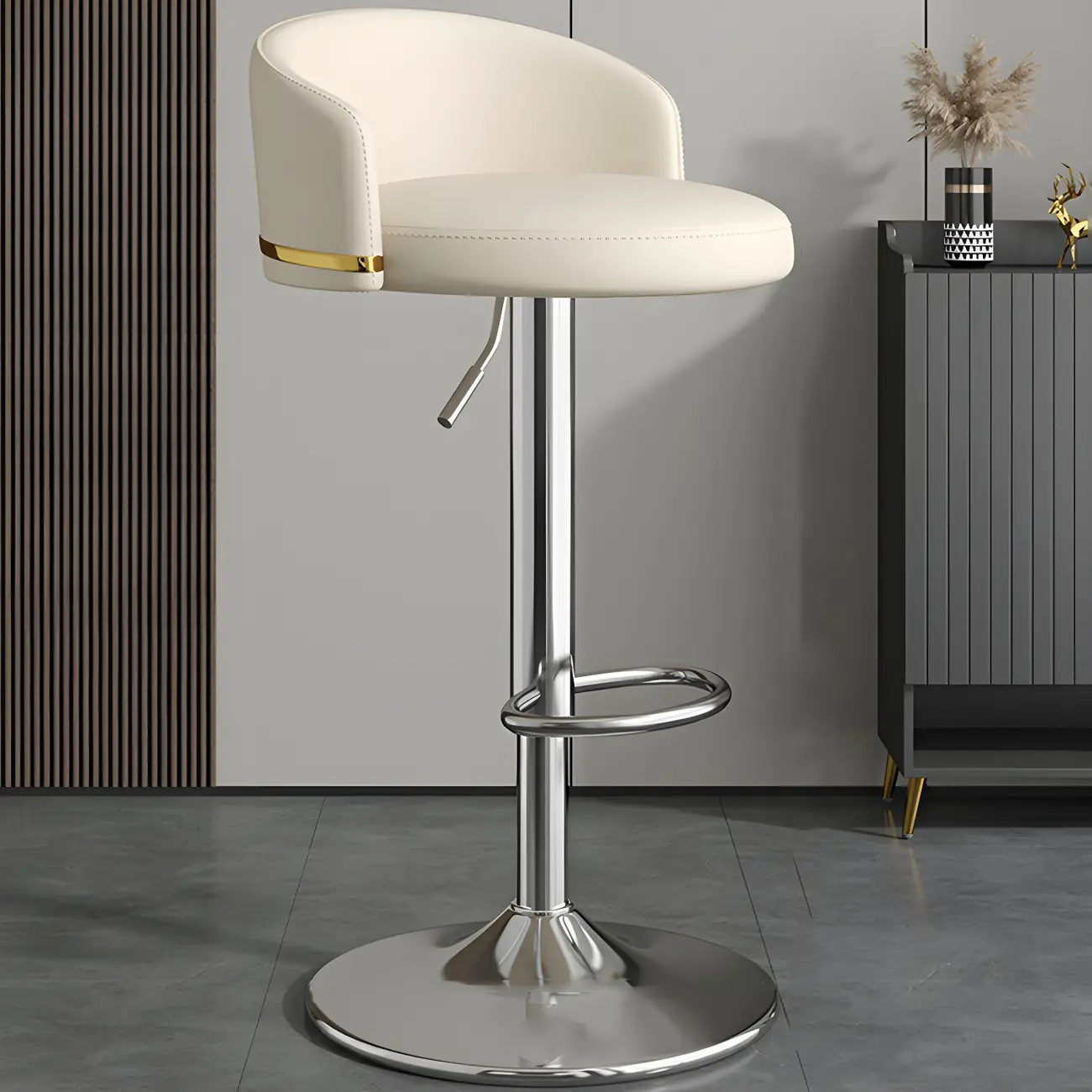 Modern Faux Leather Adjustable Luxury Bar Stool | homeyfad