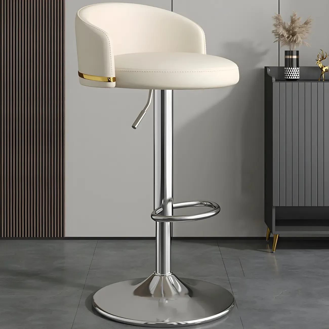Modern Faux Leather Adjustable Luxury Bar Stool