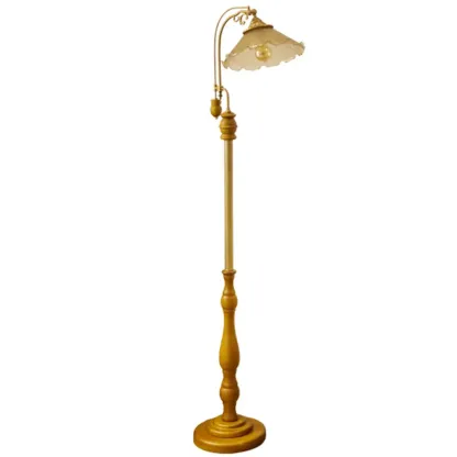 Plug-In Vintage Flower Shape Amber Glass Arc Floor Lamp Image - 7