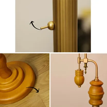 Plug-In Vintage Flower Shape Amber Glass Arc Floor Lamp Image - 9