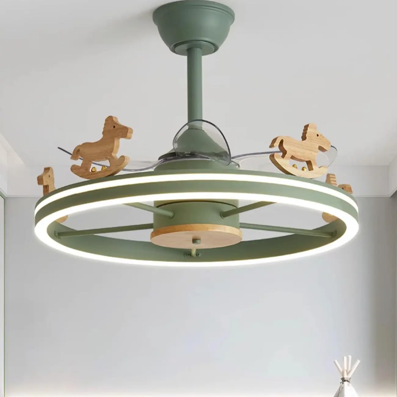 Adjustable Kids Room Chandelier Ceiling Fan with Light Image - 2 | homeyfad