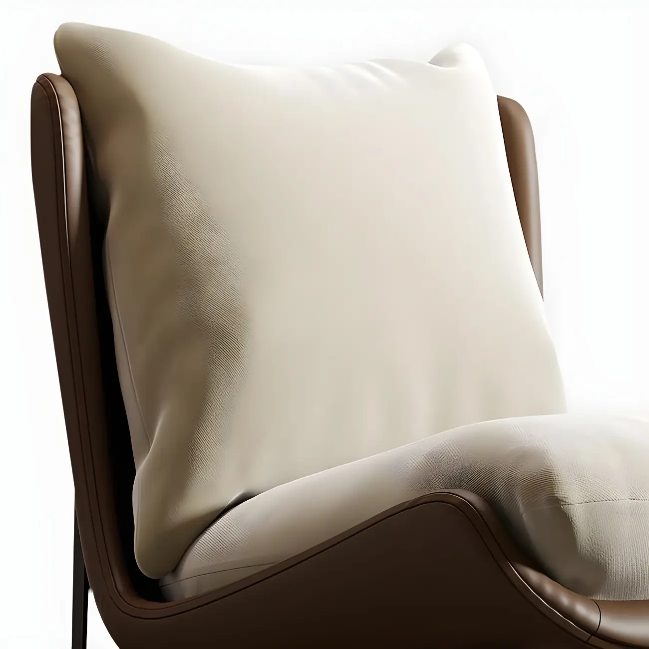 Modern Leather Armless Chair with High Pillow Back Image - 10 | homeyfad