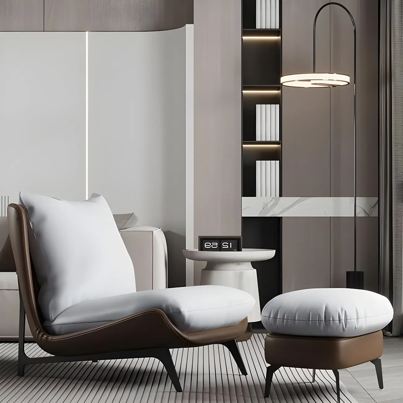 Modern Leather Armless Chair with High Pillow Back Image - 16 | homeyfad