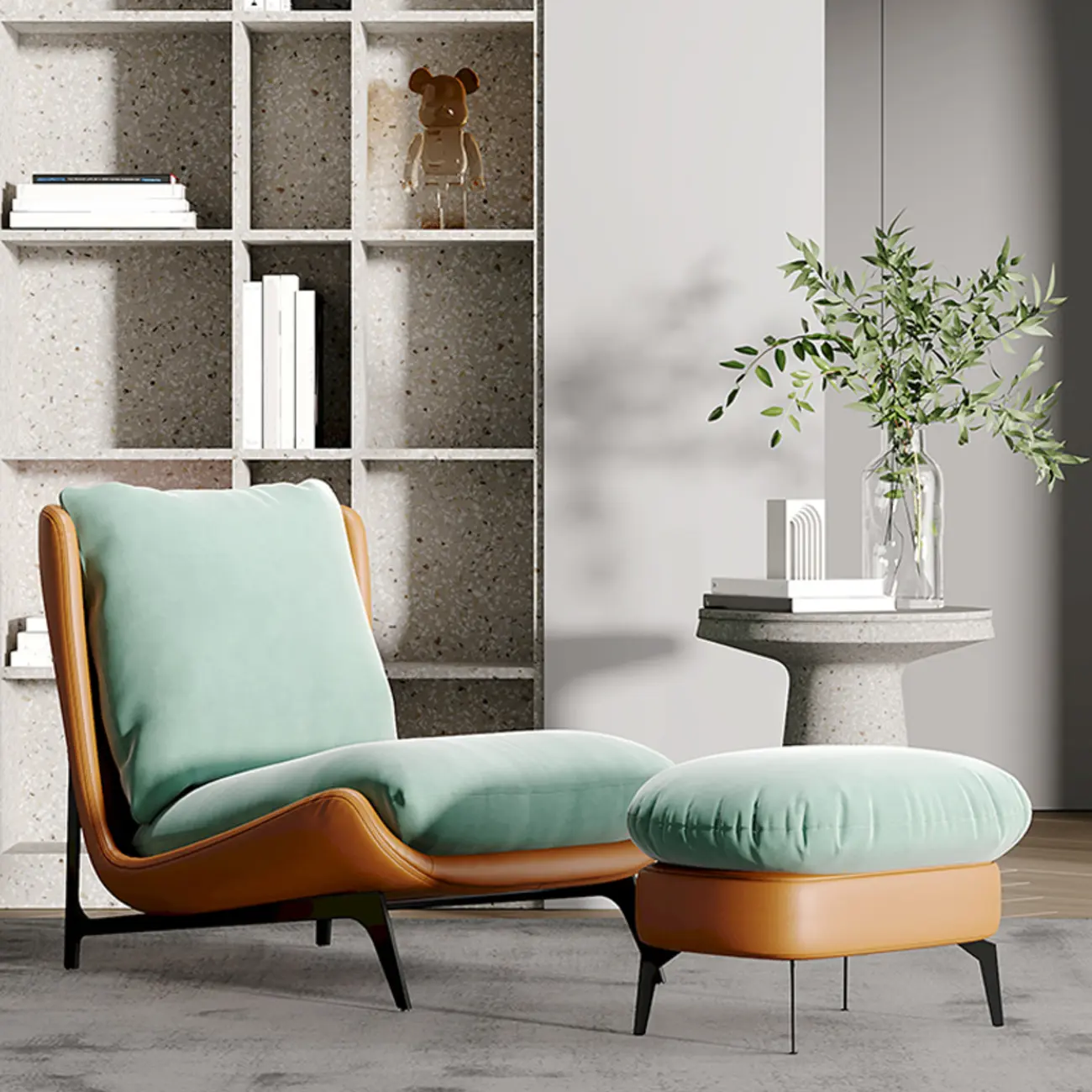 Modern Leather Armless Chair with High Pillow Back Image - 24 | homeyfad