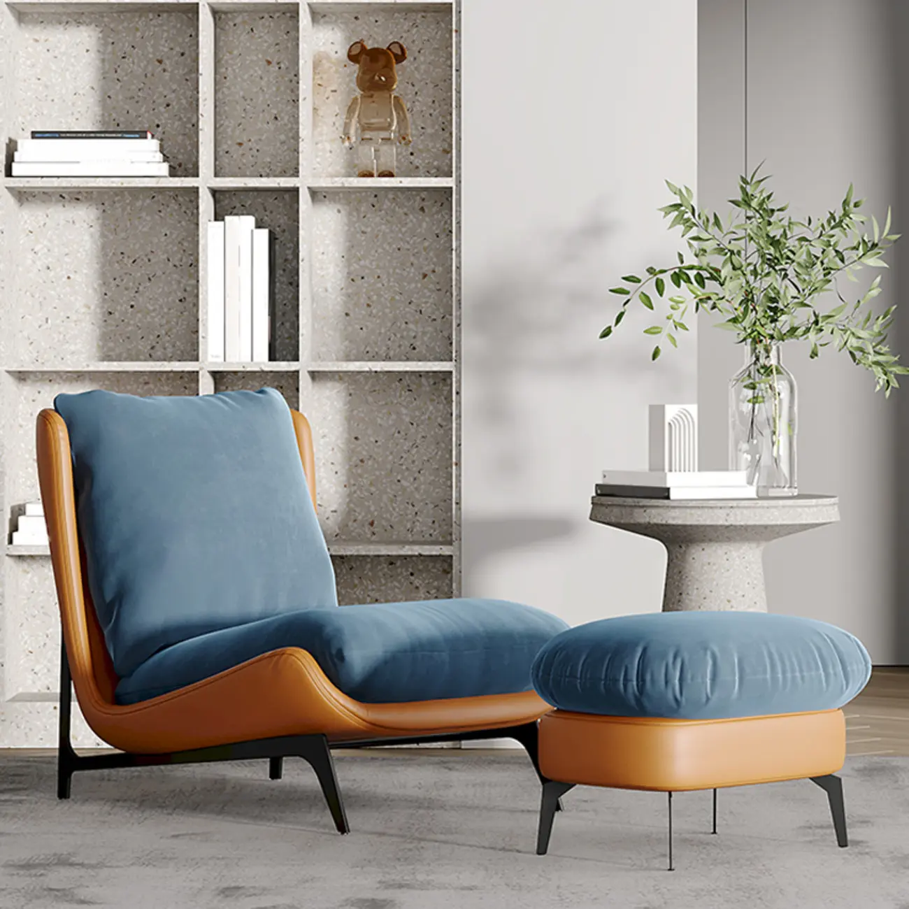 Modern Leather Armless Chair with High Pillow Back Image - 13 | homeyfad