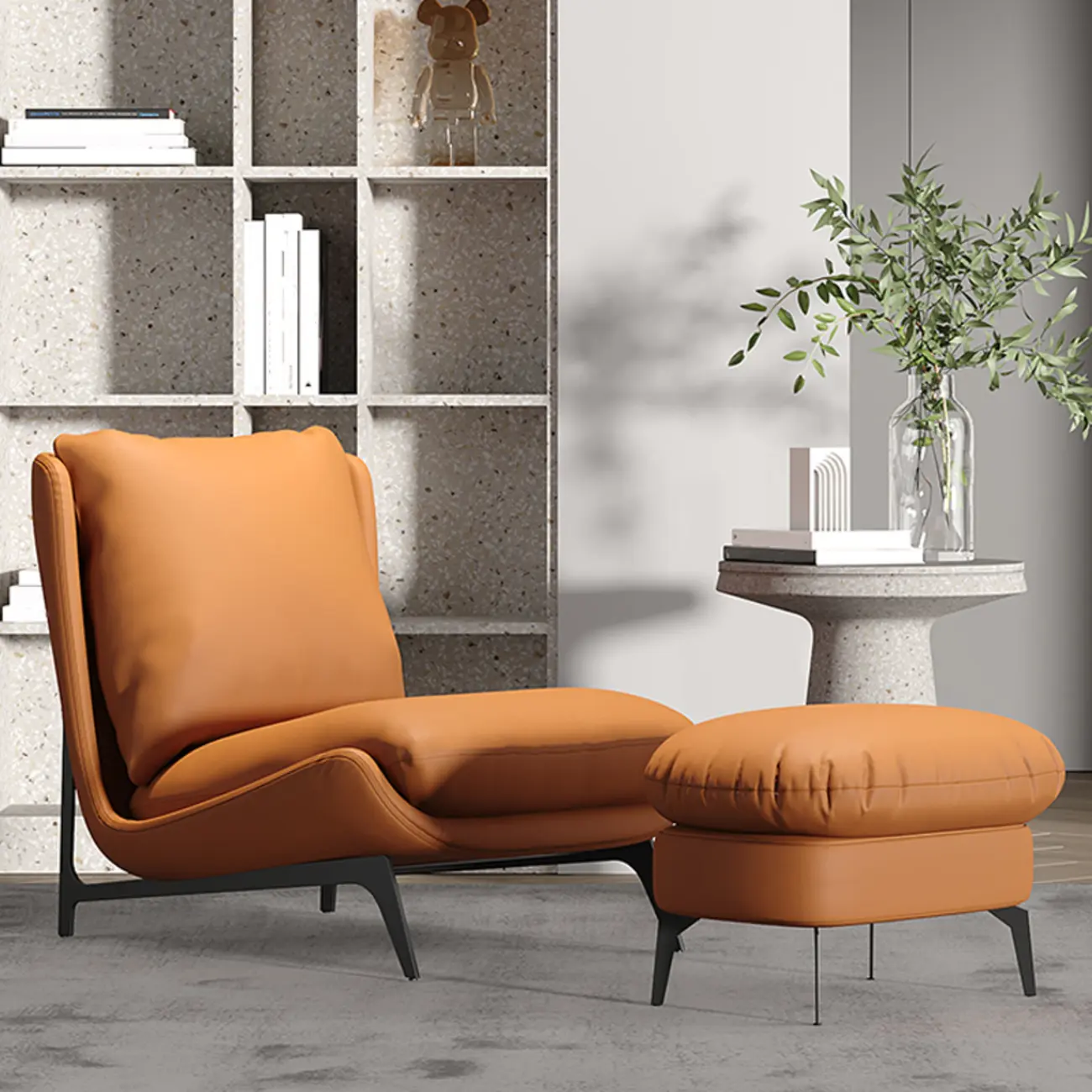 Modern Leather Armless Chair with High Pillow Back Image - 19 | homeyfad