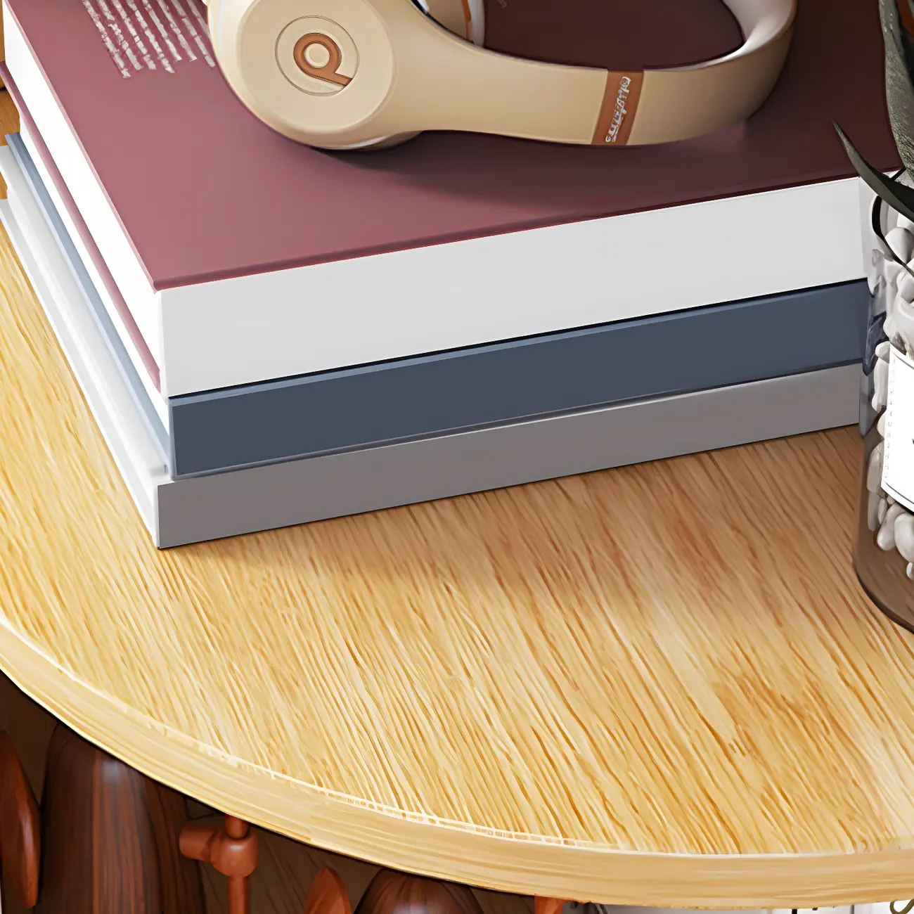 Narrow Modern 5-Tier Wood Brown Corner Bookcase Image - 14 | homeyfad