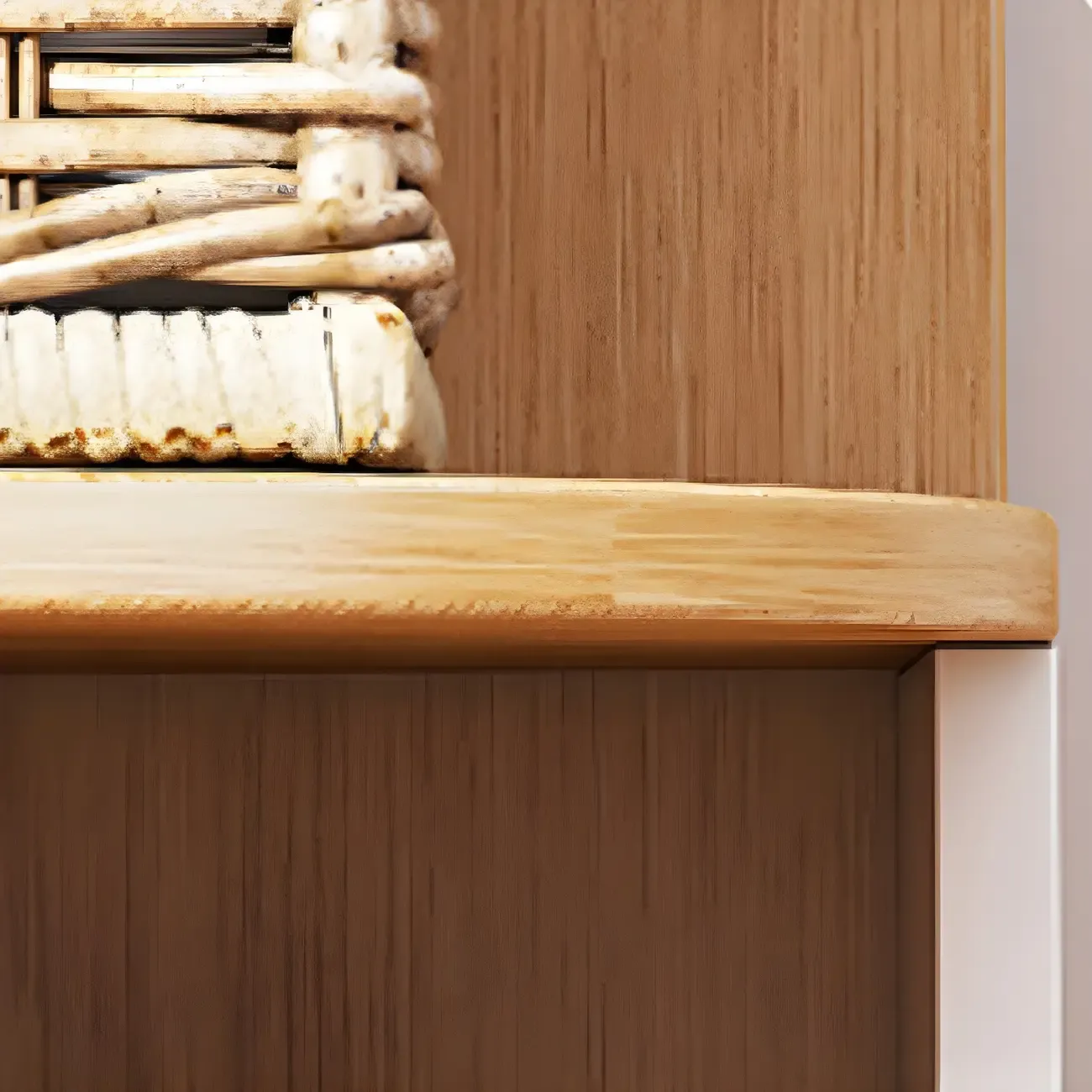 Narrow Modern 5-Tier Wood Brown Corner Bookcase Image - 15