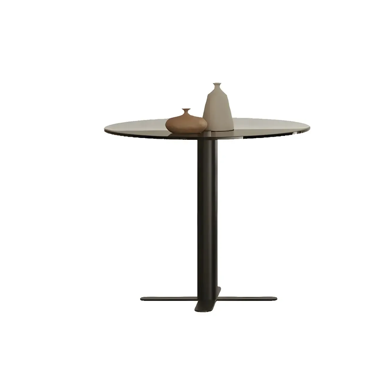 Modern Brown Wood Glass Round Coffee Table with Storage Image - 10