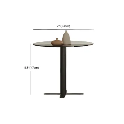 Modern Brown Wood Glass Round Coffee Table with Storage Image - 15