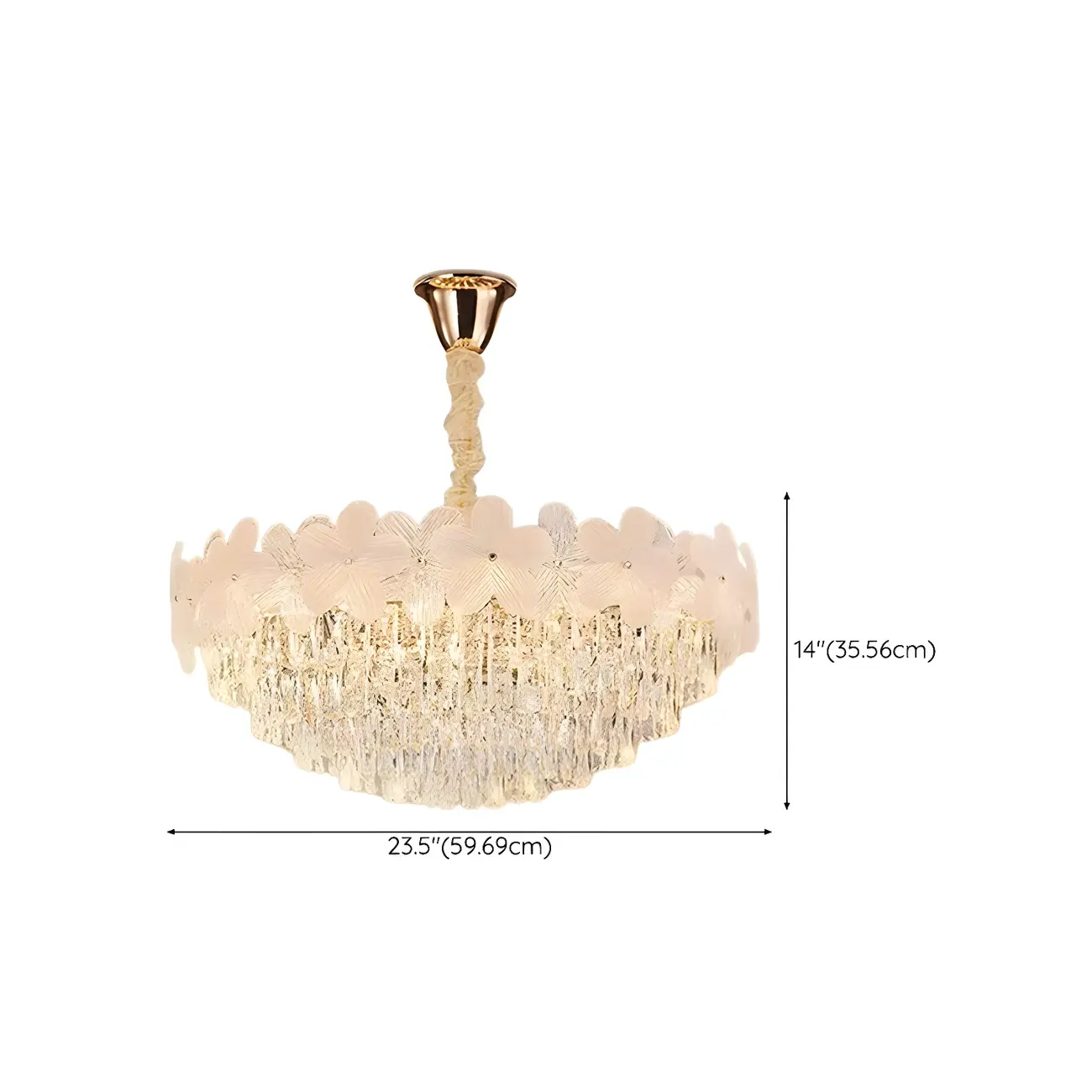 Golden Flower Crystal Chandelier Elegant LED for Living Room Image - 14 | homeyfad