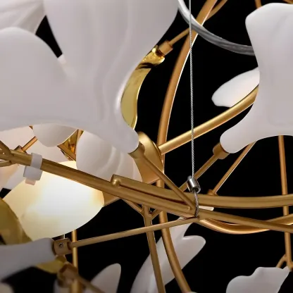 Gold Crystal Linear Glass Modern Chandelier Light Image - 4