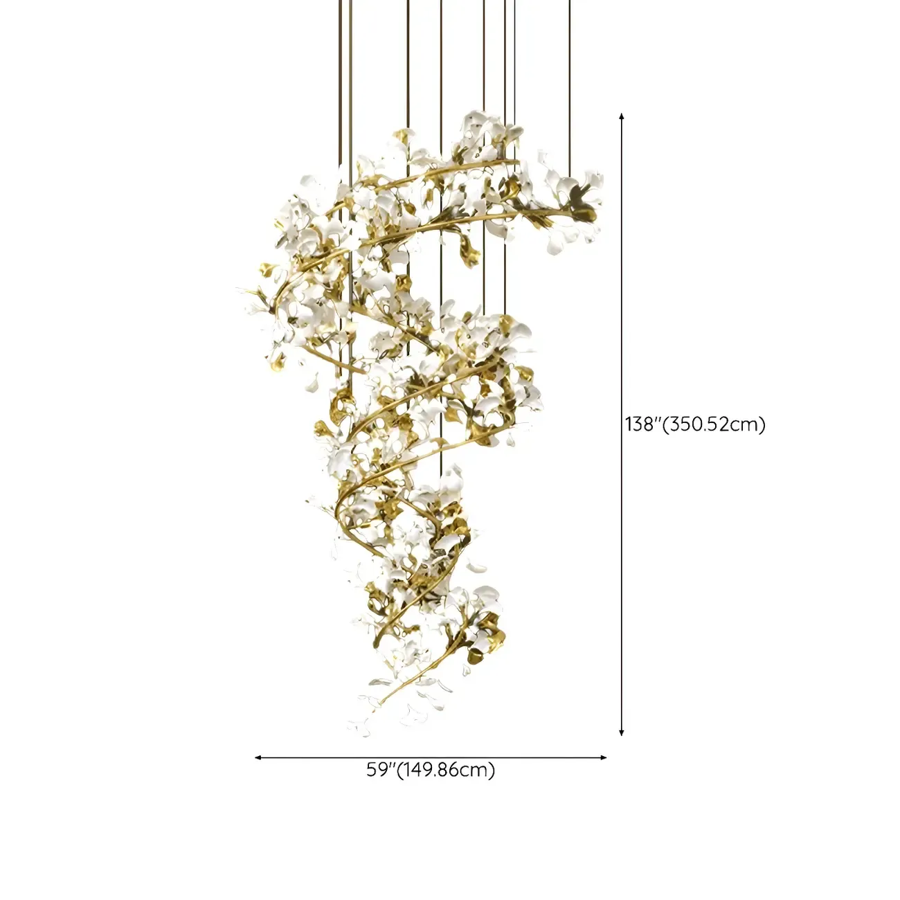 Gold Crystal Linear Glass Modern Chandelier Light Image - 9