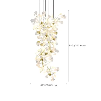 Gold Crystal Linear Glass Modern Chandelier Light Image - 10