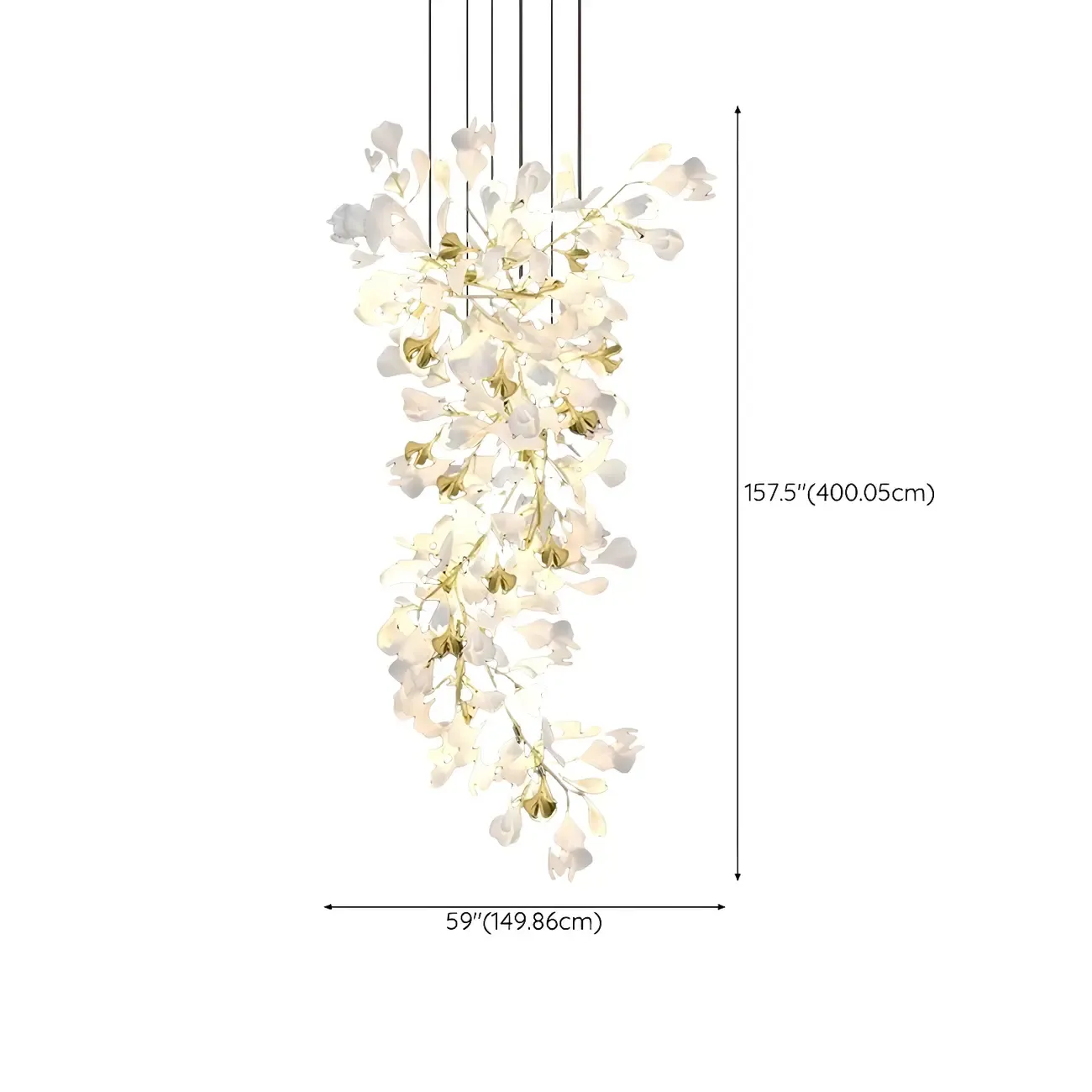 Gold Crystal Linear Glass Modern Chandelier Light Image - 11