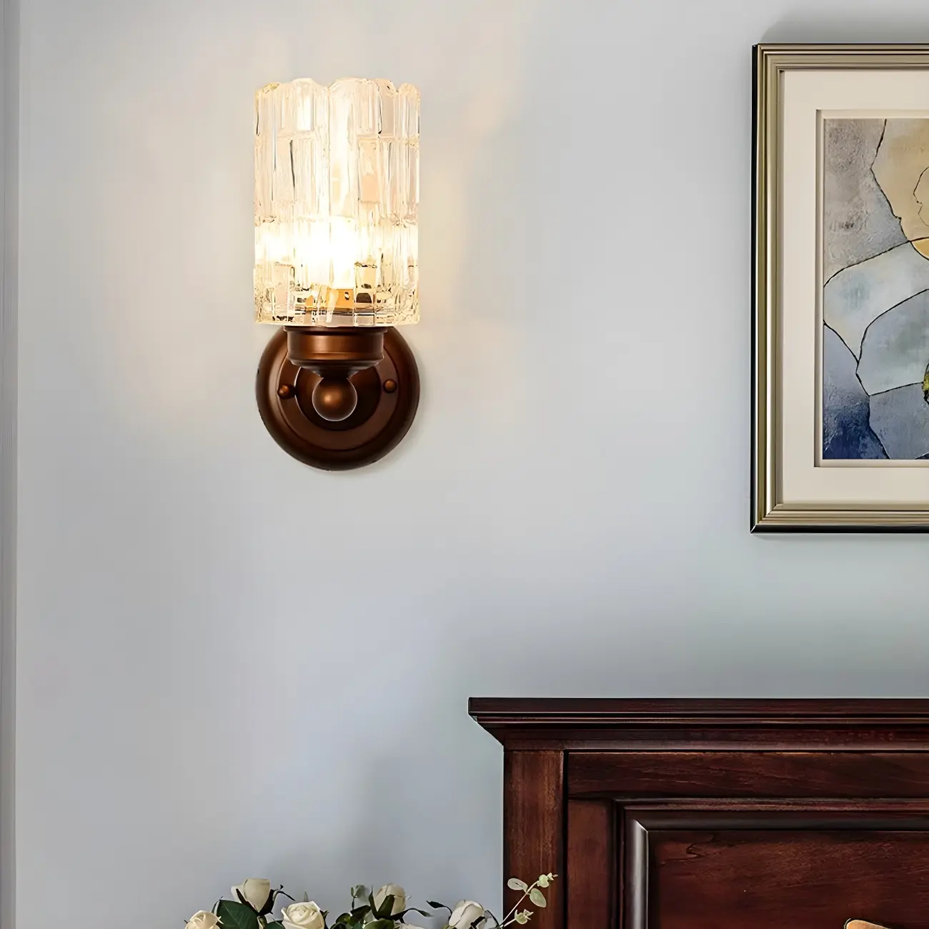 Vintage Glass Cylinder Modern Wall Sconce for Indoor Decor | homeyfad