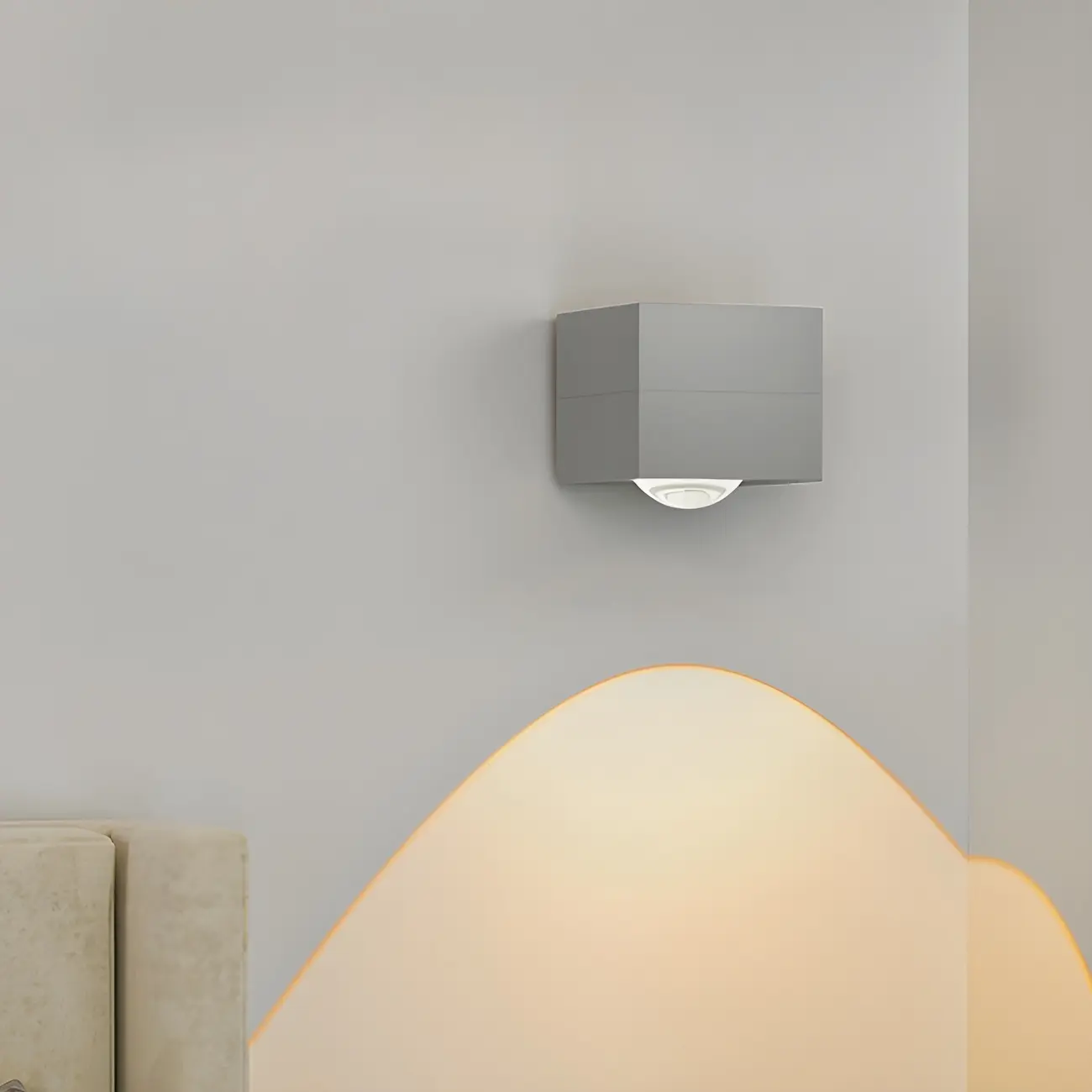 Charging Port Cube LED Wall Sconce with Touch & Warm Light | homeyfad