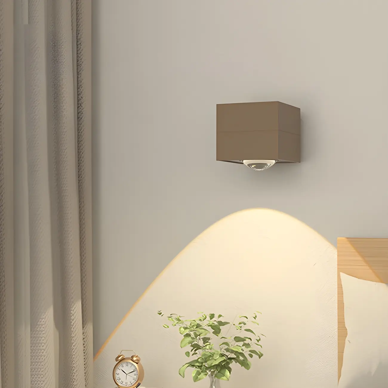 Charging Port Cube LED Wall Sconce with Touch & Warm Light | homeyfad
