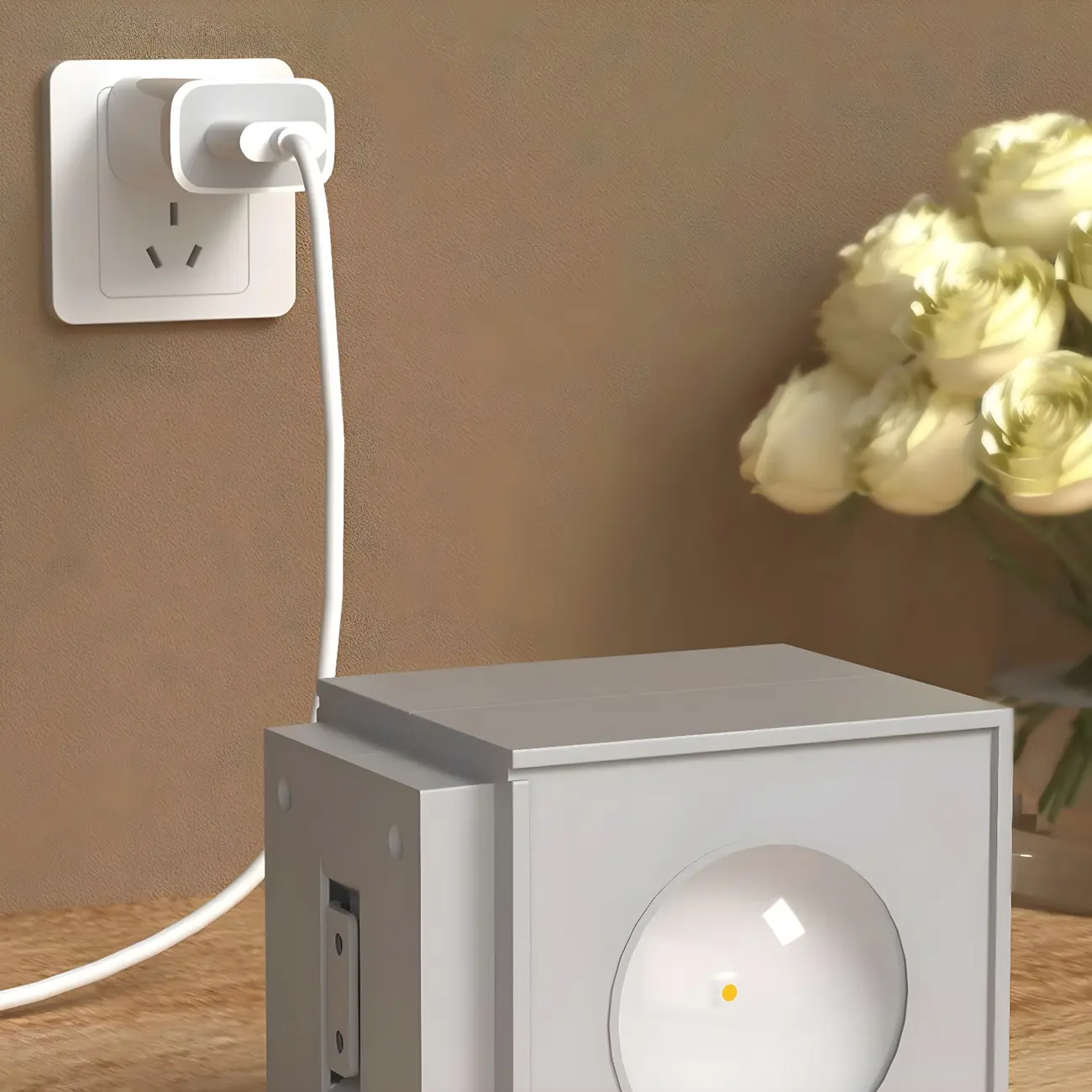 Charging Port Cube LED Wall Sconce with Touch & Warm Light | homeyfad