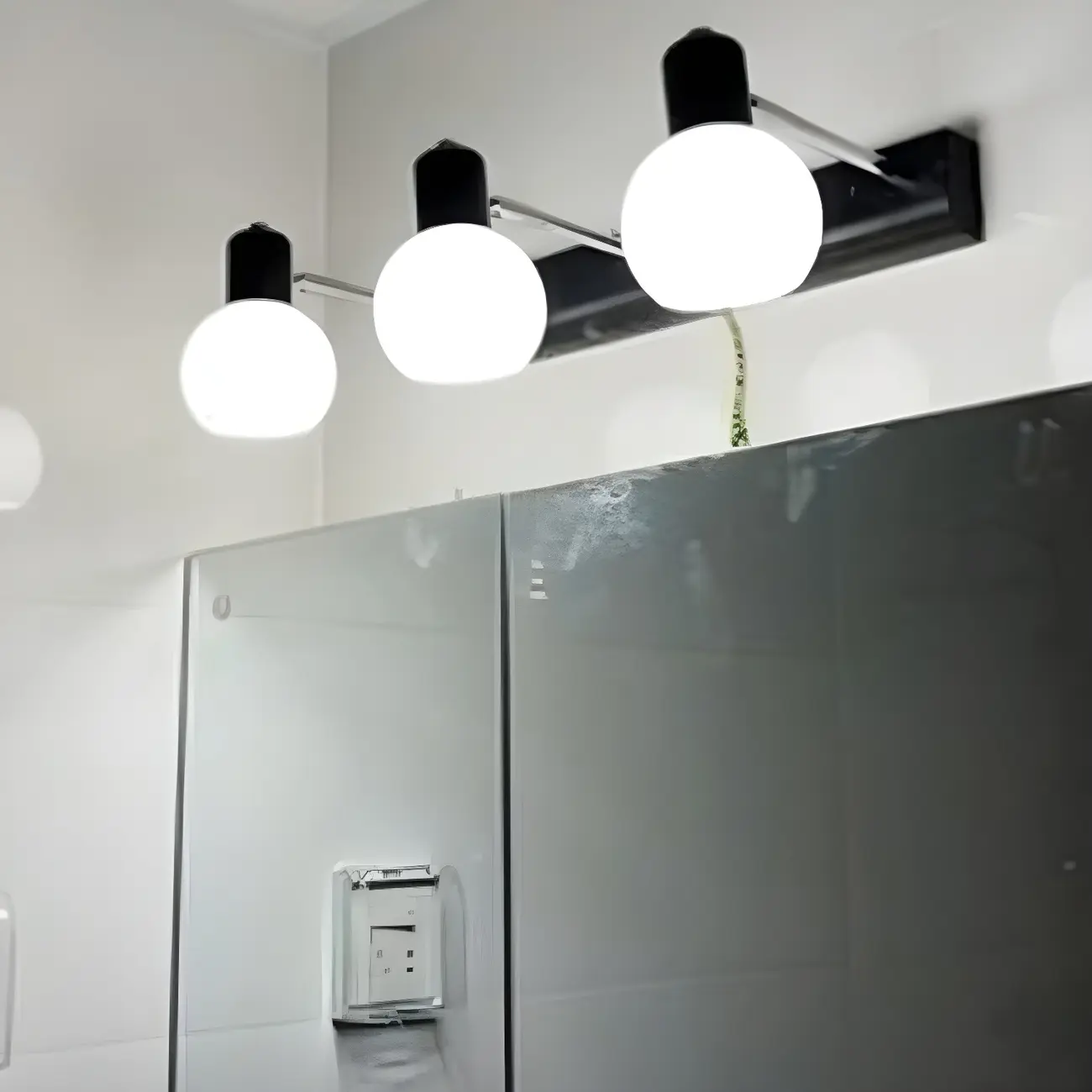 Round Modern Vanity Light with Elegant Glass Shades Image - 5 | homeyfad