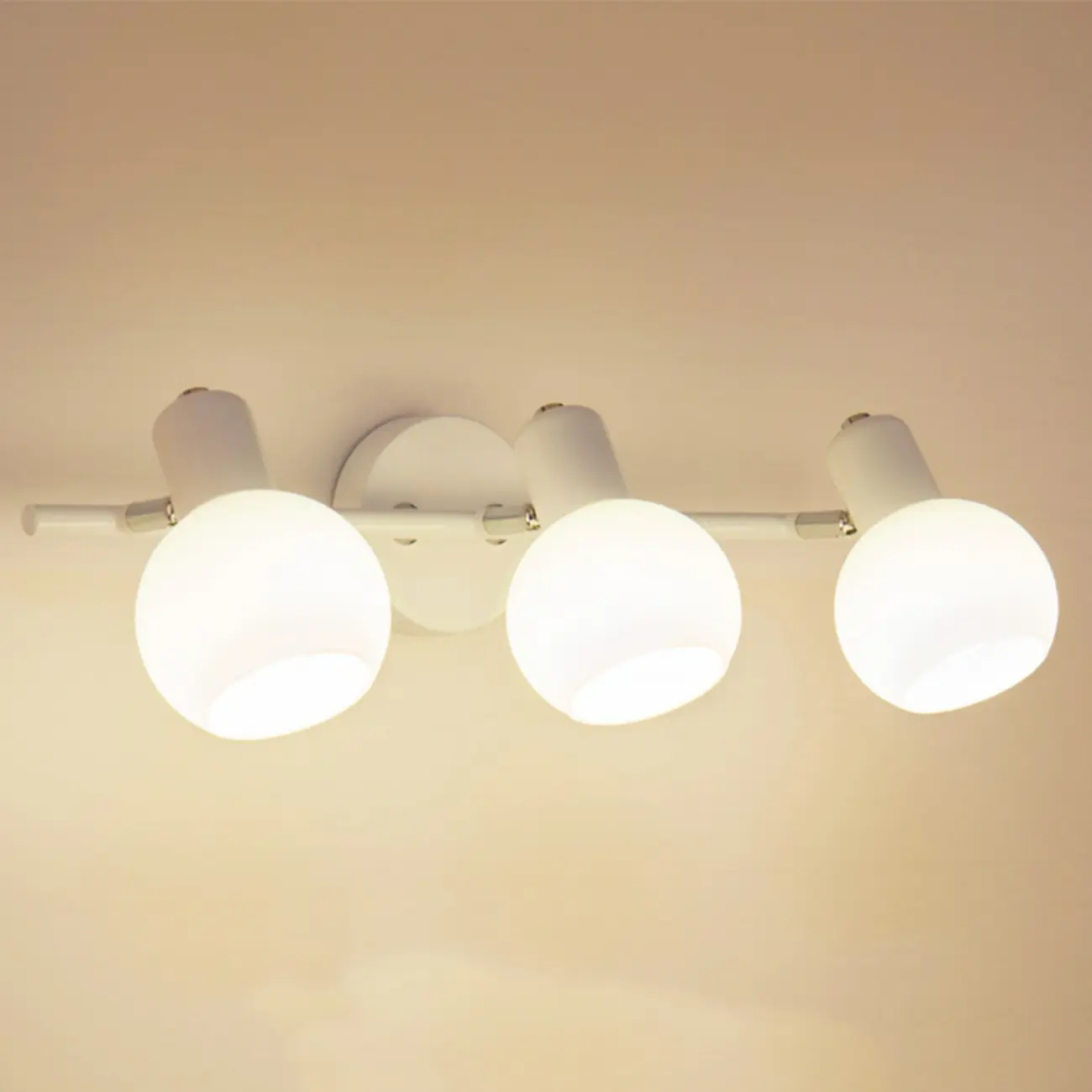 Round Modern Vanity Light with Elegant Glass Shades Image - 8 | homeyfad