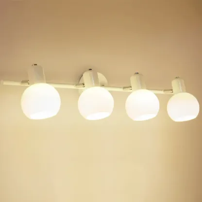 Round Modern Vanity Light with Elegant Glass Shades Image - 9