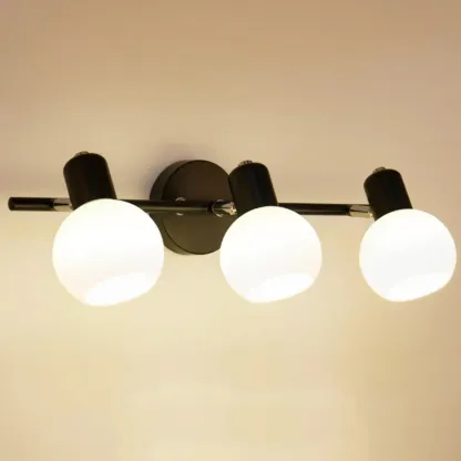 Round Modern Vanity Light with Elegant Glass Shades Image - 13