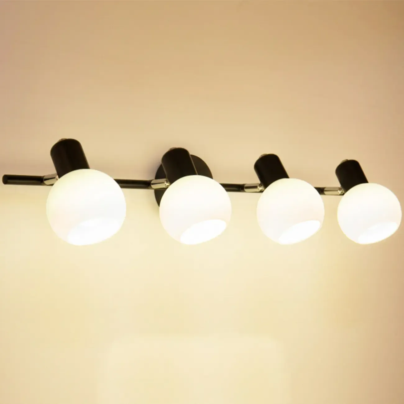 Round Modern Vanity Light with Elegant Glass Shades Image - 15