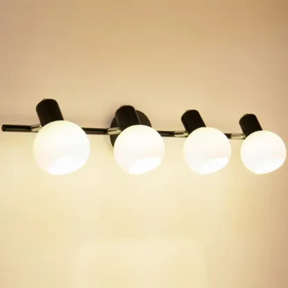 Round Modern Vanity Light with Elegant Glass Shades Image - 15