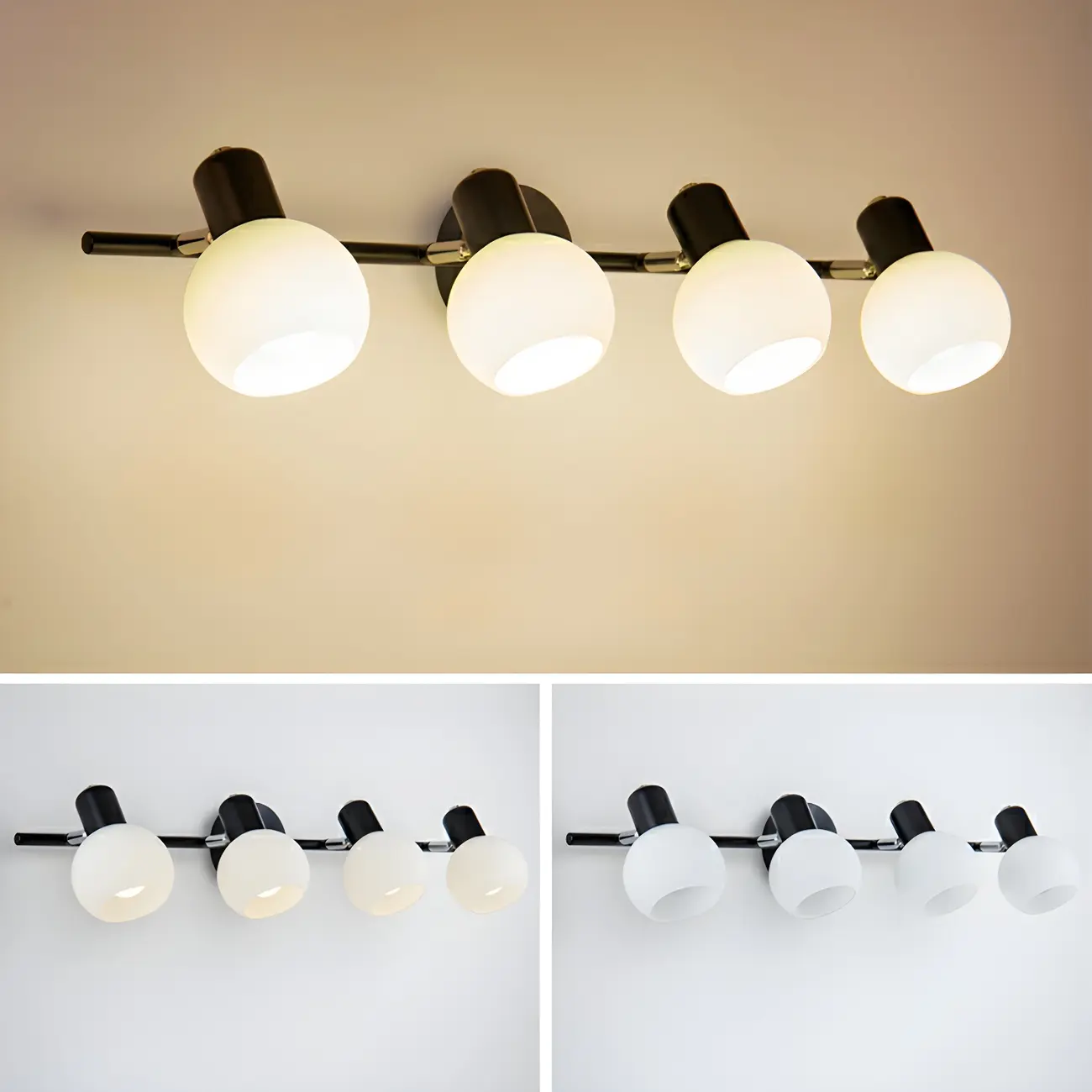 Round Modern Vanity Light with Elegant Glass Shades Image - 17 | homeyfad