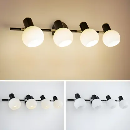 Round Modern Vanity Light with Elegant Glass Shades Image - 17